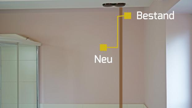 Anschluss der neuen Steckdose an die vorhandene Elektroinstallation