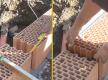 Große Stöße mit Ziegel befüllen
