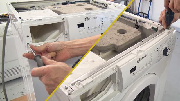 Schrauben der Bedienblende entfernen Schrauben der Bedienblende entfernen